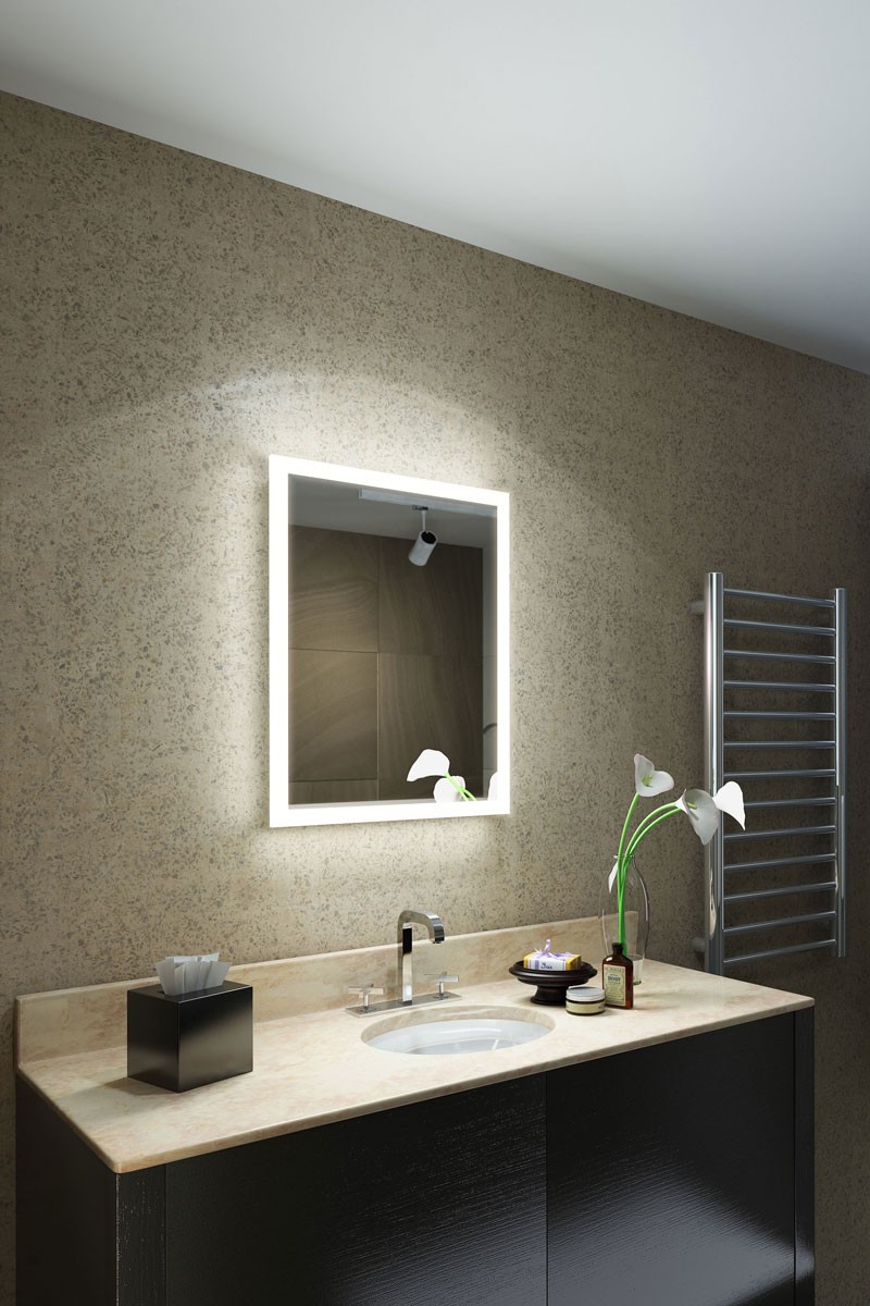 Cara Shaver Edge Mirror | Standard Lighted Edge | H:500mm x W:390mm x D ...